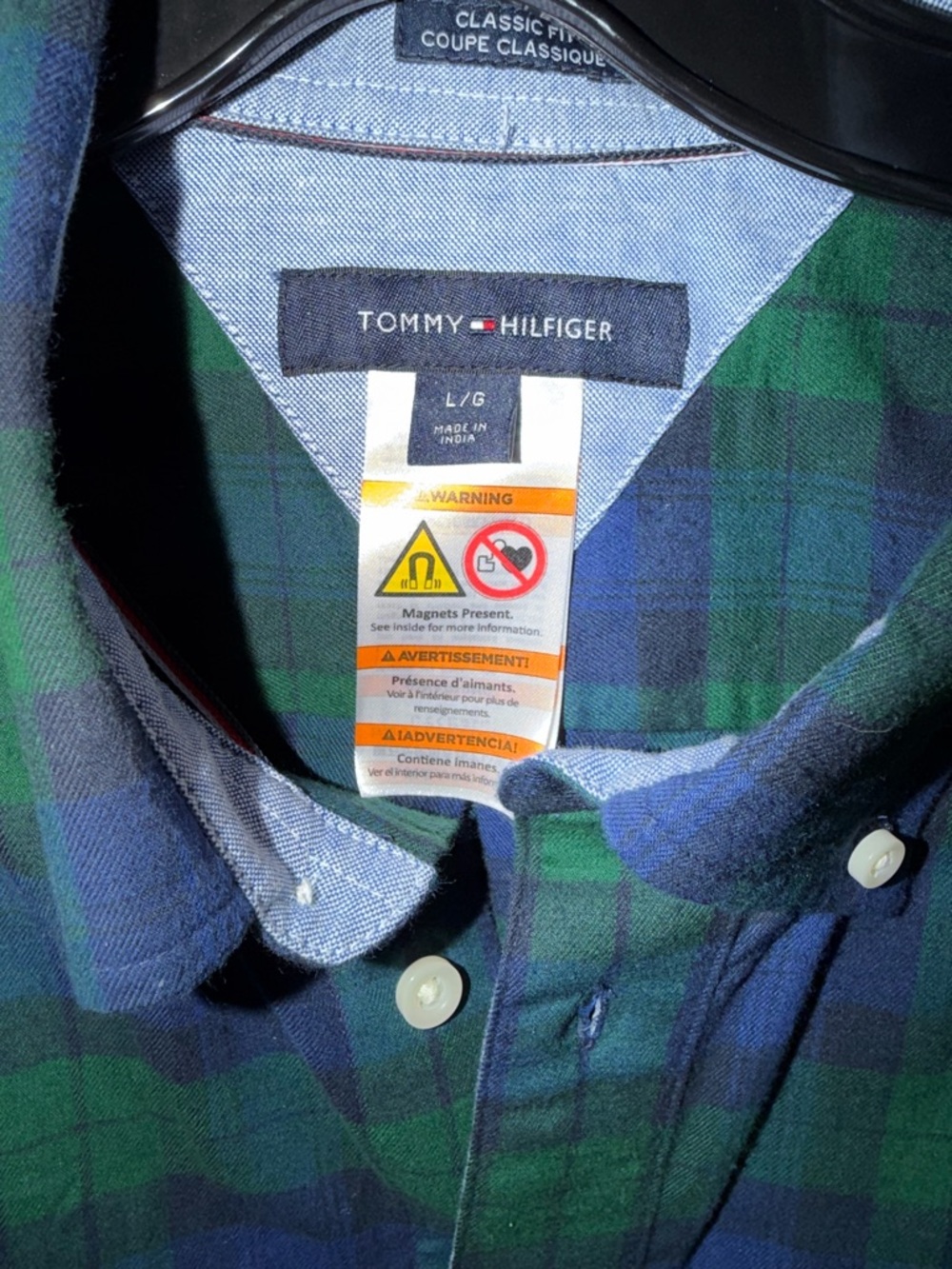 Tommy Hilfiger Green & Blue Plaid Button-Down Shirt - Picture 2 of 2